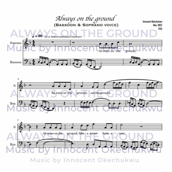 Always on the ground by Innocent Okechukwu - themusic sheet