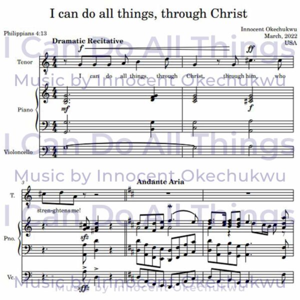 I can do all things music sheet - by Innocent Okechukwu