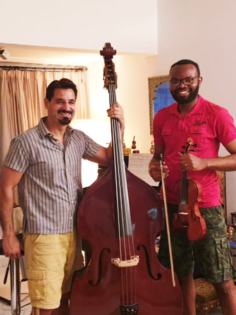 Innocent-Okechukwu with a bassist